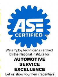 ASE certified mechanics